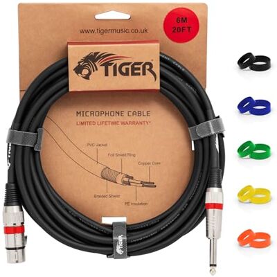 Tiger MIC6-06 XLR F/jack-kabel, 635 mm, 6 m Tiger MIC6-06 XLR F/jack-kabel, 635 mm, 6 m