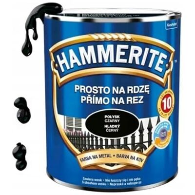 Hammerite metaalbeschermingsverf, roestbescherming, 0,7 l, glanzend (zwart glanzend) Hammerite metaalbeschermingsverf, roestbescherming, 0,7 l, glanzend (zwart glanzend)