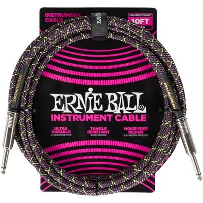Ernie Ball P06427 Instrumentenkabel, rechte en rechte uiteinden, paars (Purple Python), 3 m Ernie Ball P06427 Instrumentenkabel, rechte en rechte uiteinden, paars (Purple Python), 3 m