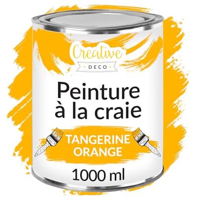 Creative Krijtverf mandarijn, 1 liter, mat en afwasbaar, houtverf, meubelverf voor hout, ideaal voor het renoveren van meubels, leisteen krijt, muurverf voor binnen Creative Krijtverf mandarijn, 1 liter, mat en afwasbaar, houtverf, meubelverf voor hout, ideaal voor het renoveren van meubels, leisteen krijt, muurverf voor binnen