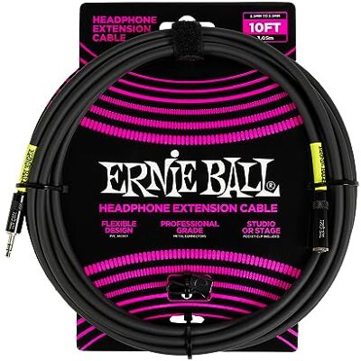 Ernie Ball koptelefoon verlengkabel 3.5mm naar 3.5mm, 3m Ernie Ball koptelefoon verlengkabel 3.5mm naar 3.5mm, 3m