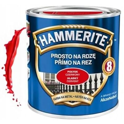 Hammerite metaalbeschermingslak, roestbescherming, 0,7 liter, glanzend (rood glanzend) Hammerite metaalbeschermingslak, roestbescherming, 0,7 liter, glanzend (rood glanzend)