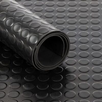 Floordirekt Rubberen vloermat Geurloos 3 mm dik Met platte noppen Zwart 200 cm x 100 cm Zwart Floordirekt Rubberen vloermat Geurloos 3 mm dik Met platte noppen Zwart 200 cm x 100 cm Zwart