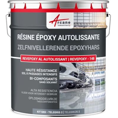 ARCANE INDUSTRIES Zelfnivellerende epoxyhars, vloerverf: voor woondecoratie, werkplaats, met spiegeleffect, 5 kg grijs 2, RAL 7046 ARCANE INDUSTRIES Zelfnivellerende epoxyhars, vloerverf: voor woondecoratie, werkplaats, met spiegeleffect, 5 kg grijs 2, RAL 7046