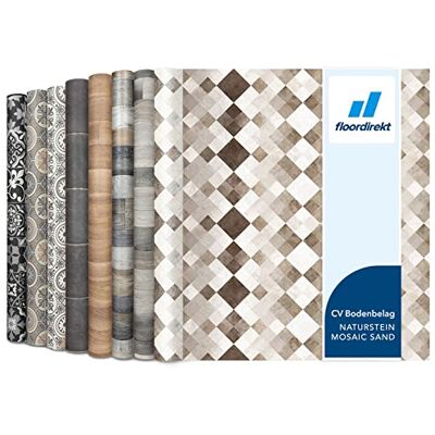 Floordirekt CV-vloerbedekking, tegellook, pvc, slijtvast, uitstekend design, (200 x 500 cm, Toscana Sand) Floordirekt CV-vloerbedekking, tegellook, pvc, slijtvast, uitstekend design, (200 x 500 cm, Toscana Sand)
