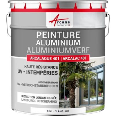 ARCANE INDUSTRIES Aluminiumverf voor ramen, veranda en poort, 0,5 L, wit, RAL 9003- ARCANE INDUSTRIES Aluminiumverf voor ramen, veranda en poort, 0,5 L, wit, RAL 9003-