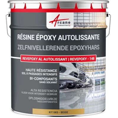 ARCANE INDUSTRIES Zelfnivellerende epoxyhars. Vloerverf: voor woondecoratie, werkplaats, met spiegeleffect, 5 kg beige, RAL 1001 ARCANE INDUSTRIES Zelfnivellerende epoxyhars. Vloerverf: voor woondecoratie, werkplaats, met spiegeleffect, 5 kg beige, RAL 1001