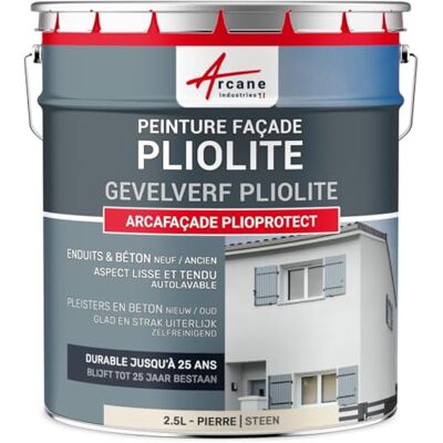 ARCANE INDUSTRIES Poliet gevelverf, steentint, wit, grijs, beige, wit, waterafstotende verf, gepleisterde muur: Arcafacade plioprotect-2,5 L (+ of 20 m² in 1 laag) steen RAL 090 90 10- ARCANE INDUSTRIES Poliet gevelverf, steentint, wit, grijs, beige, wit, waterafstotende verf, gepleisterde muur: Arcafacade plioprotect-2,5 L (+ of 20 m² in 1 laag) steen RAL 090 90 10-