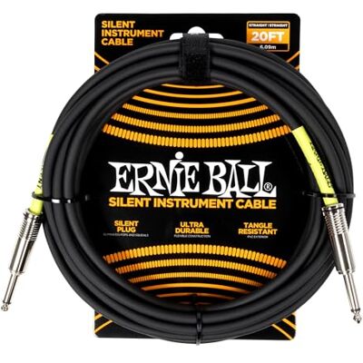 Ernie Ball Classic Silent Instrumentenkabel recht/rechts 6,1 m zwart Ernie Ball Classic Silent Instrumentenkabel recht/rechts 6,1 m zwart