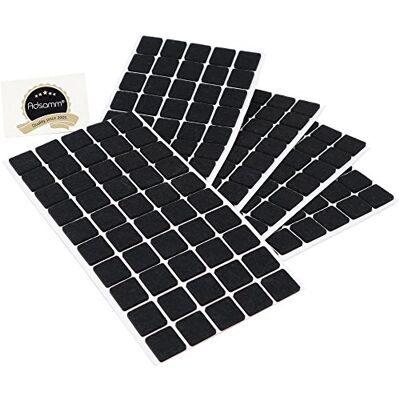Adsamm ® 250 viltglijders 20 x 20 mm zwart vierkant 3,5 mm dikke zelfklevende viltglijders Adsamm ® 250 viltglijders 20 x 20 mm zwart vierkant 3,5 mm dikke zelfklevende viltglijders