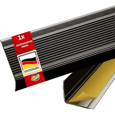 Floordirekt Aluminium traprandprofiel L-vorm 1 stuk 90 x 3,5 x 3 cm zelfklevend brons voor parket en laminaat incl. montagemateriaal Floordirekt Aluminium traprandprofiel L-vorm 1 stuk 90 x 3,5 x 3 cm zelfklevend brons voor parket en laminaat incl. montagemateriaal