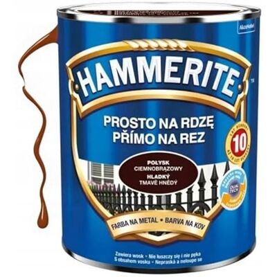 Hammerite metaalbeschermingsverf, roestbescherming, 0,7 l, glanzend (donkerbruin glanzend) Hammerite metaalbeschermingsverf, roestbescherming, 0,7 l, glanzend (donkerbruin glanzend)