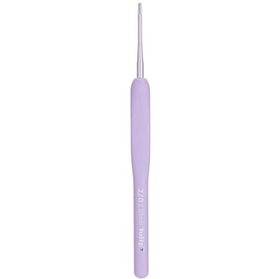 Tulip Etimo Murasaki Ergonomische aluminium haak met softgrip-handgreep, licht en gladde punt voor alle soorten draad, paarse handgreep, 2 mm, 1 stuk Tulip Etimo Murasaki Ergonomische aluminium haak met softgrip-handgreep, licht en gladde punt voor alle soorten draad, paarse handgreep, 2 mm, 1 stuk