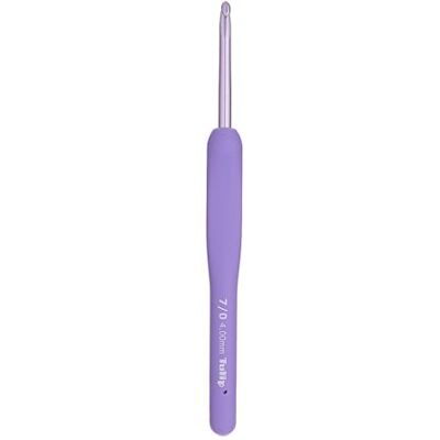 Tulip Etimo Murasaki Ergonomische aluminium haak met softgrip-handgreep, licht en gladde punt voor alle soorten draad, paarse handgreep, 4 mm, 1 stuk Tulip Etimo Murasaki Ergonomische aluminium haak met softgrip-handgreep, licht en gladde punt voor alle soorten draad, paarse handgreep, 4 mm, 1 stuk