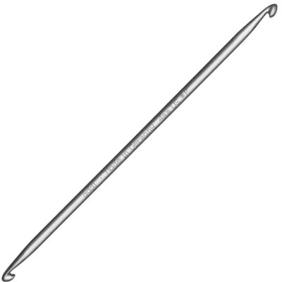 Addi Tunesische haak dubbele kop 2,5 mm, metaal, aluminium Addi Tunesische haak dubbele kop 2,5 mm, metaal, aluminium