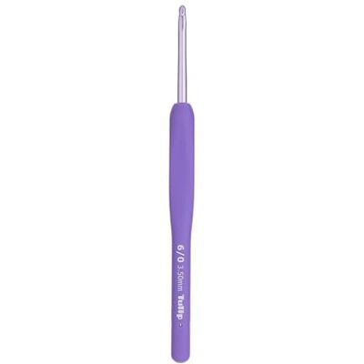 Tulip Etimo Murasaki Ergonomische aluminium haak met softgrip-handgreep, licht en gladde punt voor alle soorten draad, paarse handgreep, 3,50 mm, 1 stuk Tulip Etimo Murasaki Ergonomische aluminium haak met softgrip-handgreep, licht en gladde punt voor alle soorten draad, paarse handgreep, 3,50 mm, 1 stuk