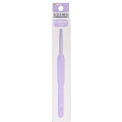 Tulip Etimo Murasaki Ergonomische aluminium haak met softgrip-handgreep, licht en gladde punt voor alle soorten draad, paarse handgreep, 6 mm, 1 stuk Tulip Etimo Murasaki Ergonomische aluminium haak met softgrip-handgreep, licht en gladde punt voor alle soorten draad, paarse handgreep, 6 mm, 1 stuk