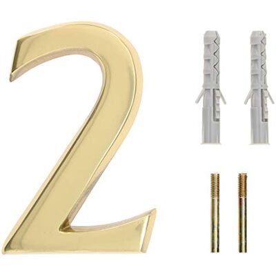 KOTARBAU ® 3D-huisnummer van messing 10 cm Voor huizen, vestigingen, hotels, appartementen 100% messing KOTARBAU ® 3D-huisnummer van messing 10 cm Voor huizen, vestigingen, hotels, appartementen 100% messing