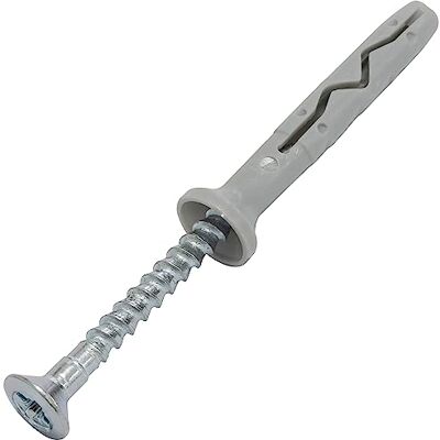 AERZETIX C67156 Set van 100 spijkerpluggen Ø 6 x 40 mm met afgeschuinde flens van polyethyleen + 100 schroefspijkers Ø 3,9 x 45 mm met verzonken kop PZ2 van staal om te slaan betonmetalen structuur AERZETIX C67156 Set van 100 spijkerpluggen Ø 6 x 40 mm met afgeschuinde flens van polyethyleen + 100 schroefspijkers Ø 3,9 x 45 mm met verzonken kop PZ2 van staal om te slaan betonmetalen structuur