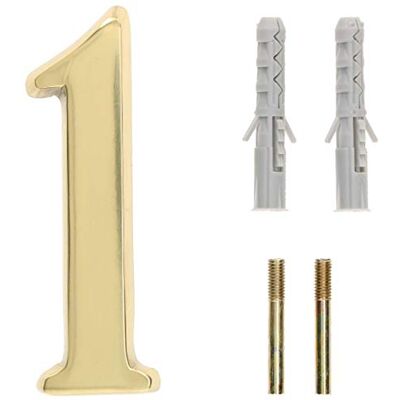 KOTARBAU ® 3D-huisnummer van messing 1 inch 10 cm deurnummer voor huizen, inrichtingen, hotels, appartementen 100% messing KOTARBAU ® 3D-huisnummer van messing 1 inch 10 cm deurnummer voor huizen, inrichtingen, hotels, appartementen 100% messing