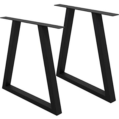 ECD Germany Set van 2 tafelpoten, 60 x 72 cm, trapezium, zwart, van gepoedercoat staal, meubelvoetbank, houder trapeziumprofiel, industrieel design, met montageonderdelen ECD Germany Set van 2 tafelpoten, 60 x 72 cm, trapezium, zwart, van gepoedercoat staal, meubelvoetbank, houder trapeziumprofiel, industrieel design, met montageonderdelen
