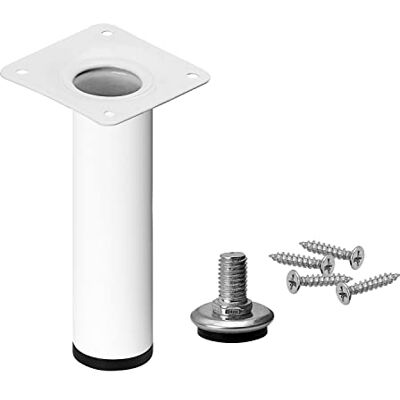 Stahlia Verstelbare meubelpoot, hoogte 40 cm, wit, diameter 30 mm, bankpoot, kastpoot, ronde tafelpoten, belastbaar tot 50 kg Stahlia Verstelbare meubelpoot, hoogte 40 cm, wit, diameter 30 mm, bankpoot, kastpoot, ronde tafelpoten, belastbaar tot 50 kg