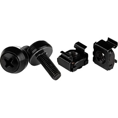 StarTech .com M5 kooimoeren, M5 schroeven, 50 stuks, kooimoeren en schroeven M5 x 12 voor serverrack en serverkasten, zwart (CABSCREWM5B) StarTech .com M5 kooimoeren, M5 schroeven, 50 stuks, kooimoeren en schroeven M5 x 12 voor serverrack en serverkasten, zwart (CABSCREWM5B)