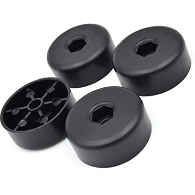 Design61 4 stuks meubelglijders kunststof meubelglijders met binnenzeskant Ø 50 x H 20 mm zwart Design61 4 stuks meubelglijders kunststof meubelglijders met binnenzeskant Ø 50 x H 20 mm zwart