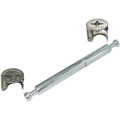 AERZETIX : 10 stuks aansluitschroeven rastex montagekoppeling dubbel voor meubelpanelen 18 mm 86 mm C41555 AERZETIX : 10 stuks aansluitschroeven rastex montagekoppeling dubbel voor meubelpanelen 18 mm 86 mm C41555