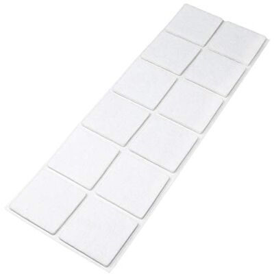 Adsamm ® 12 viltglijders / 40 x 40 mm / wit / vierkant / 3,5 mm dik hoogwaardig zelfklevend vilt Adsamm ® 12 viltglijders / 40 x 40 mm / wit / vierkant / 3,5 mm dik hoogwaardig zelfklevend vilt