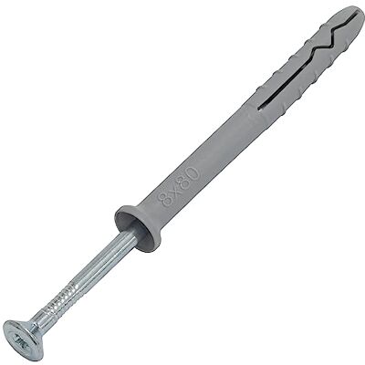 AERZETIX Set van 50 spijkerpluggen Ø 8 x 80 mm en 50 nagelschroeven Ø 4,9 x 85 mm PZ2 Om te slaan beton, baksteen AERZETIX Set van 50 spijkerpluggen Ø 8 x 80 mm en 50 nagelschroeven Ø 4,9 x 85 mm PZ2 Om te slaan beton, baksteen