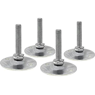 Design61 4 stelschroeven incl. beweegbare stelschroef M10 x 50 mm, verzinkt staal, stelplaat Ø 60 mm Design61 4 stelschroeven incl. beweegbare stelschroef M10 x 50 mm, verzinkt staal, stelplaat Ø 60 mm