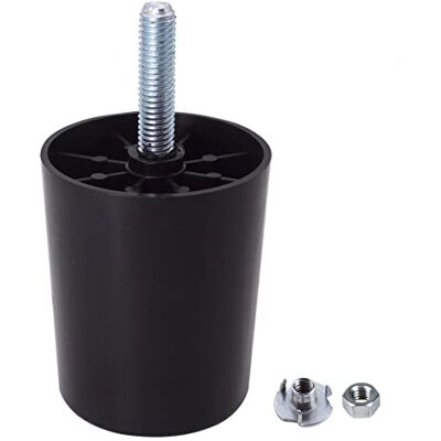SKIR'CO 4 stuks meubelpoten zwart kunststof hoogte 60 mm diameter 50 mm M8 bouten bankpoten inclusief moeren SKIR'CO 4 stuks meubelpoten zwart kunststof hoogte 60 mm diameter 50 mm M8 bouten bankpoten inclusief moeren