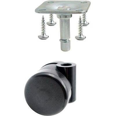 Design61 Set van 4 universele zwenkwielen voor meubels Ø 35 mm met bevestigingsplaat + schroeven Design61 Set van 4 universele zwenkwielen voor meubels Ø 35 mm met bevestigingsplaat + schroeven