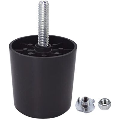 SKIR'CO 4 stuks meubelpoten, kunststof, zwart, hoogte 50 mm, rond, diameter 50 mm, met M8 bouten, bankpoten, inclusief moeren (4) SKIR'CO 4 stuks meubelpoten, kunststof, zwart, hoogte 50 mm, rond, diameter 50 mm, met M8 bouten, bankpoten, inclusief moeren (4)