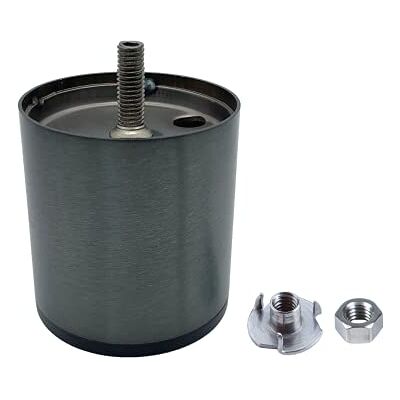 Diforma Set van 4 ronde meubelpoten, 65 mm hoog, donker chroom, Ø 60 mm, metalen poten met M8 bout, bedverhoger, kastpoten, bankpoten, inclusief moeren (4,65 mm hoog) Diforma Set van 4 ronde meubelpoten, 65 mm hoog, donker chroom, Ø 60 mm, metalen poten met M8 bout, bedverhoger, kastpoten, bankpoten, inclusief moeren (4,65 mm hoog)