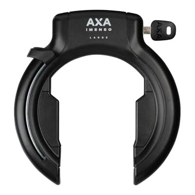 AXA Imenso Groot intrekbaar hangslot, afneembare sleutel, brede opening 70 mm, veiligheidsniveau 12, combineerbaar met inzetketting, zwart AXA Imenso Groot intrekbaar hangslot, afneembare sleutel, brede opening 70 mm, veiligheidsniveau 12, combineerbaar met inzetketting, zwart