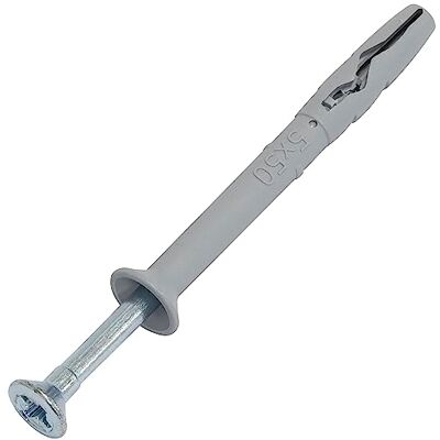 AERZETIX C67155 100 stuks spijkerpluggen Ø 5 x 50 mm met afgeschuinde flens van polyethyleen + 100 schroeven Ø 3,5 x 55 mm met verzonken kop PZ2 van staal om te slaan metalen structuur beton AERZETIX C67155 100 stuks spijkerpluggen Ø 5 x 50 mm met afgeschuinde flens van polyethyleen + 100 schroeven Ø 3,5 x 55 mm met verzonken kop PZ2 van staal om te slaan metalen structuur beton