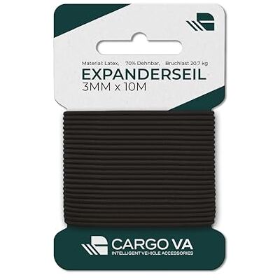 CARGO VA Intelligent Vehicle Accessories CargoVA Rubberen touw 3 mm 10 m zwart 70% rekbaar weerbestendig elastisch touw voor aanhanger, zonnezeil, zeil enz CARGO VA Intelligent Vehicle Accessories CargoVA Rubberen touw 3 mm 10 m zwart 70% rekbaar weerbestendig elastisch touw voor aanhanger, zonnezeil, zeil enz