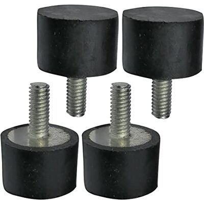 AERZETIX C48842 Set van 4 stuks Ronde anti-vibratiepootjes isolatie Schroefdraad M4 Ø15mm H:10mm Shore hardheid 70 ±5 Rubber en staal Charge 178N AERZETIX C48842 Set van 4 stuks Ronde anti-vibratiepootjes isolatie Schroefdraad M4 Ø15mm H:10mm Shore hardheid 70 ±5 Rubber en staal Charge 178N