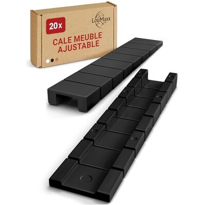 LouMaxx 20 stuks meubelwiggen 8 x 20 x 100 mm zwart kunststof wiggen met geïntegreerde breekpunten LouMaxx 20 stuks meubelwiggen 8 x 20 x 100 mm zwart kunststof wiggen met geïntegreerde breekpunten