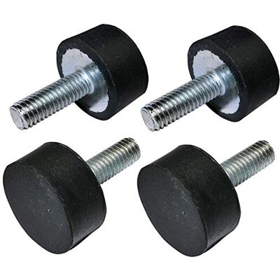 AERZETIX C47674 Set van 4 stuks Ronde Anti-Trillingsglijders Isolatie Schroefdraad M6 Ø20mm H: 10mm Shore Hardheid 70 ± 5 Rubber en Staal Belasting 504N 50kg x4 AERZETIX C47674 Set van 4 stuks Ronde Anti-Trillingsglijders Isolatie Schroefdraad M6 Ø20mm H: 10mm Shore Hardheid 70 ± 5 Rubber en Staal Belasting 504N 50kg x4