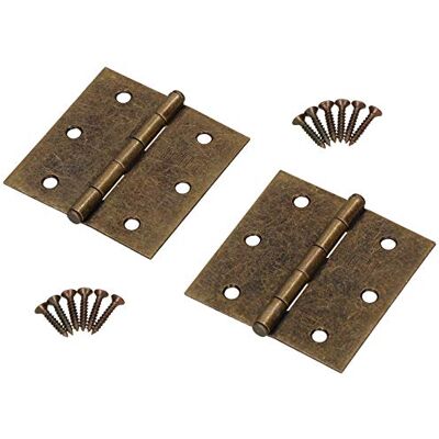 KOTARBAU ® 2 stuks universele scharnieren 65 x 65 mm verzinkt patina decoratie gewikkeld KOTARBAU ® 2 stuks universele scharnieren 65 x 65 mm verzinkt patina decoratie gewikkeld