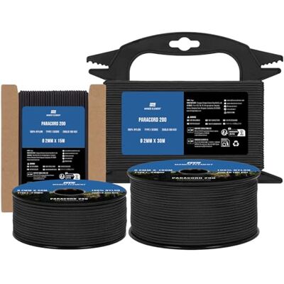 Manco Element Paracord 2 mm 15 m nylon touw 3 strengen type I koord 100% nylon, draagvermogen 90 kg / 200lbs, ideaal voor buiten, handwerk, camping, spoel Manco Element Paracord 2 mm 15 m nylon touw 3 strengen type I koord 100% nylon, draagvermogen 90 kg / 200lbs, ideaal voor buiten, handwerk, camping, spoel