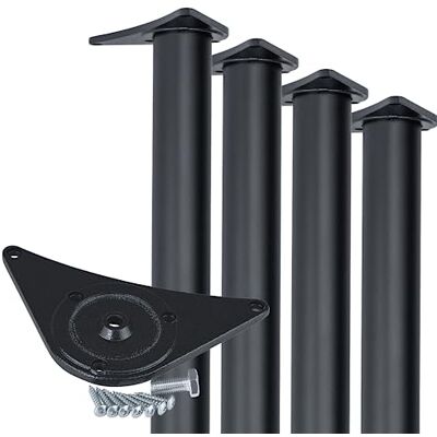 Gedotec H1712 Meubelpoten, in hoogte verstelbaar, zwart, tafelpoten, metaal, meubelpoten, hoogte 710 mm, diameter voet 60 mm, verstelbare poten, set van 4, steunpoten voor keukenwerkbladen, incl. schroeven Gedotec H1712 Meubelpoten, in hoogte verstelbaar, zwart, tafelpoten, metaal, meubelpoten, hoogte 710 mm, diameter voet 60 mm, verstelbare poten, set van 4, steunpoten voor keukenwerkbladen, incl. schroeven