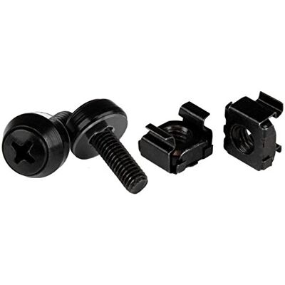 StarTech . com 100 stuks M5 x 12 mm schroeven en kooimoeren M5 montageschroeven en kooimoeren voor serverrack en kast zwart (CABSCREWM52B) StarTech . com 100 stuks M5 x 12 mm schroeven en kooimoeren M5 montageschroeven en kooimoeren voor serverrack en kast zwart (CABSCREWM52B)