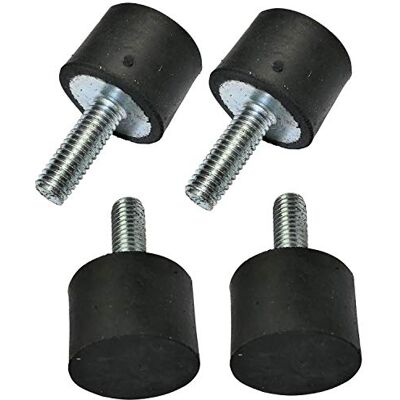 AERZETIX Set van 4 stuks Anti-vibratie ronde voeten M6 schroefdraad Ø20 mm H: 15 mm Shore hardheid 55 ±5 rubber en staal belasting 289N 29,5 kg x4 C47682 AERZETIX Set van 4 stuks Anti-vibratie ronde voeten M6 schroefdraad Ø20 mm H: 15 mm Shore hardheid 55 ±5 rubber en staal belasting 289N 29,5 kg x4 C47682