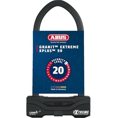 ABUS U Granit Extreme 59/180HB245 diefstalbeveiliging Motorslot met vierkante beugel 16 mm, XPlus-cilinder, gehard speciaal staal ABUS U Granit Extreme 59/180HB245 diefstalbeveiliging Motorslot met vierkante beugel 16 mm, XPlus-cilinder, gehard speciaal staal
