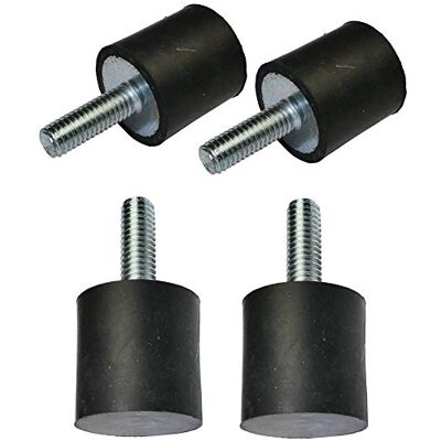 AERZETIX Set van 4 stuks Anti-vibratie ronde voeten M6 schroefdraad Ø20 mm H: 20 mm Shore hardheid 55 ±5 rubber en staal belasting 302N 30,8 kg x4 C47677 AERZETIX Set van 4 stuks Anti-vibratie ronde voeten M6 schroefdraad Ø20 mm H: 20 mm Shore hardheid 55 ±5 rubber en staal belasting 302N 30,8 kg x4 C47677