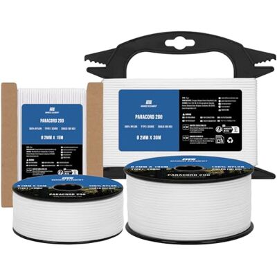 Manco Element Paracord 2 mm 50 m nylon touw 3 strengen type I koord 100% nylon, draagvermogen 90 kg / 200lbs, ideaal voor buiten, handwerk, camping, spoel Manco Element Paracord 2 mm 50 m nylon touw 3 strengen type I koord 100% nylon, draagvermogen 90 kg / 200lbs, ideaal voor buiten, handwerk, camping, spoel